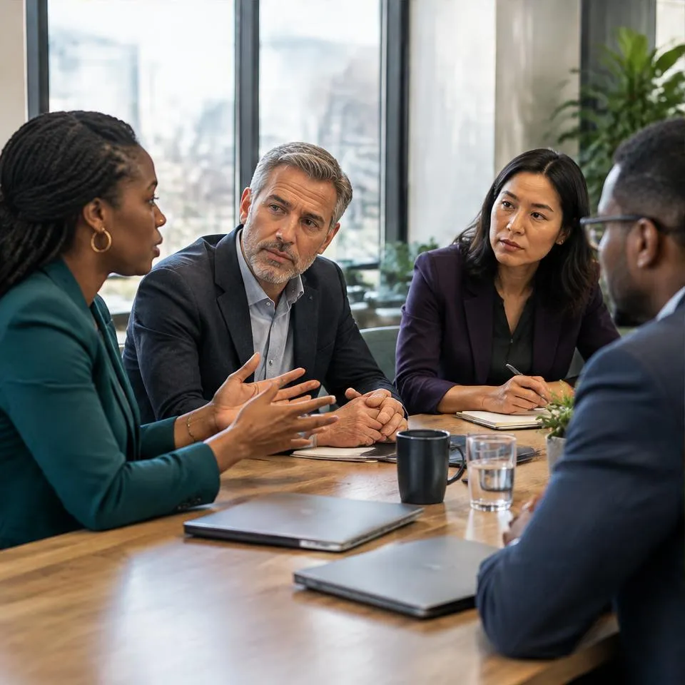 Leadership team in discussion
